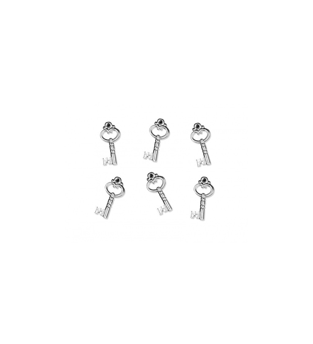 Dekorace - stříbrné klíče (26 mm)