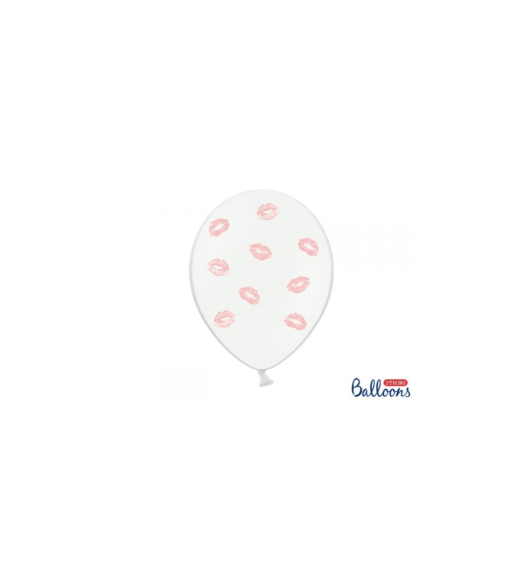 Balónky - potisk rty, růžový (6ks)