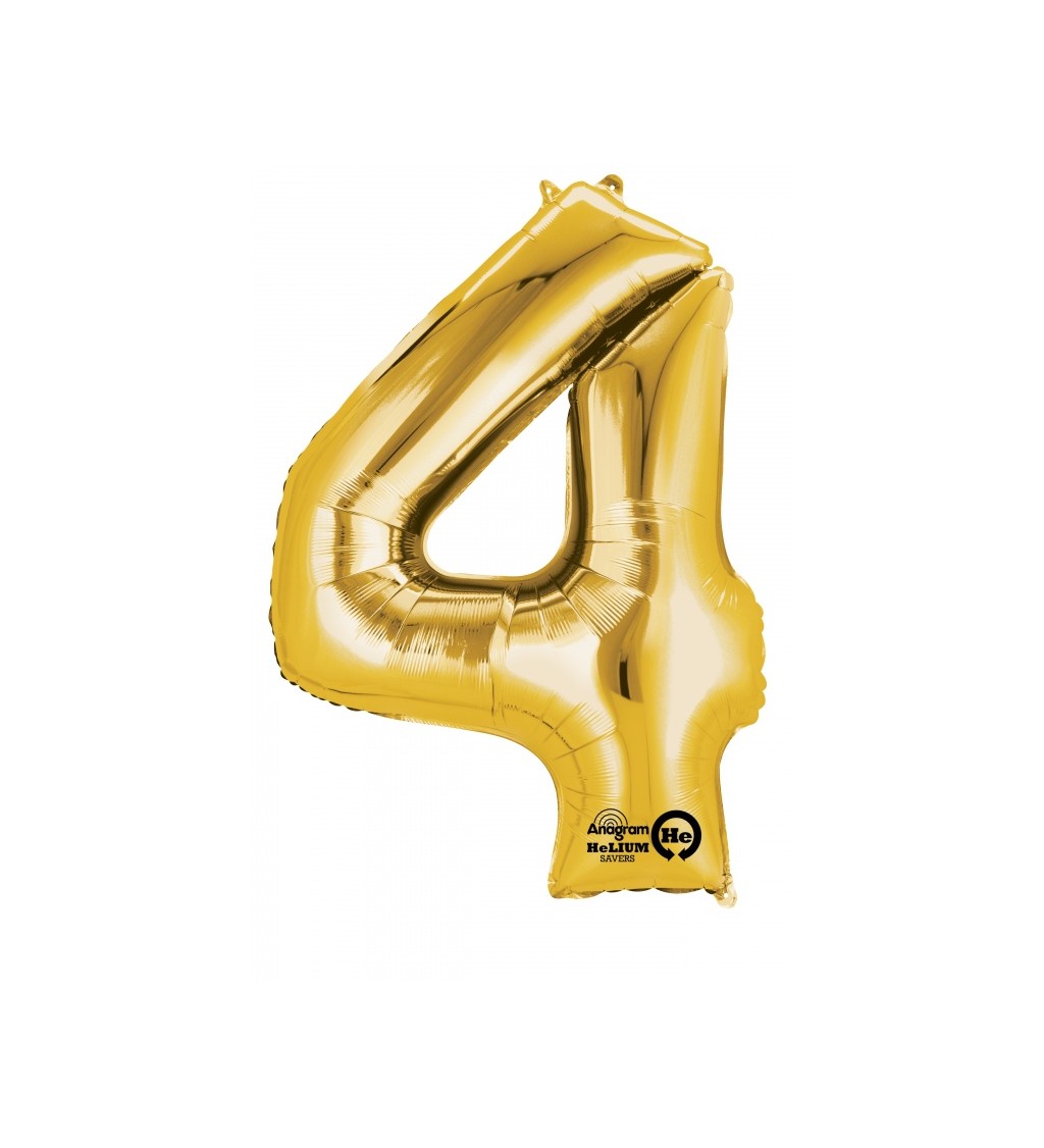 Balónek - Číslo 4 zlatý