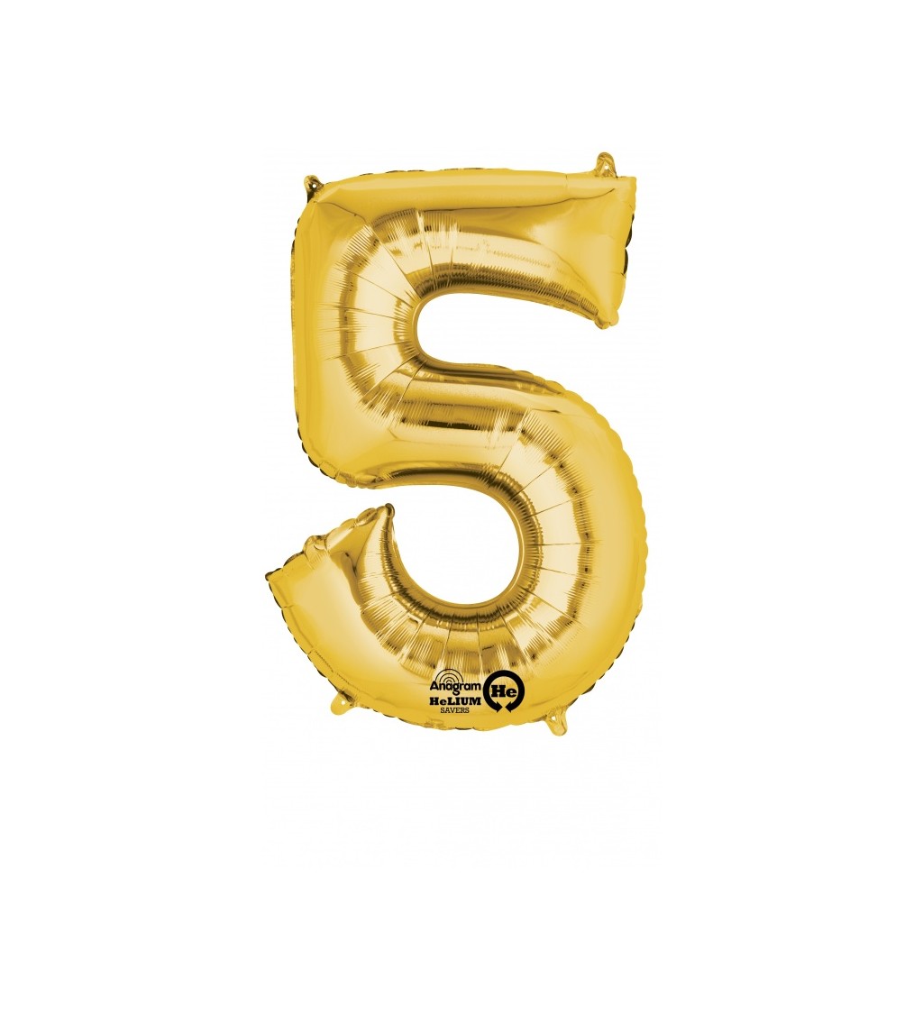 Balónek - Číslo 5 zlatý