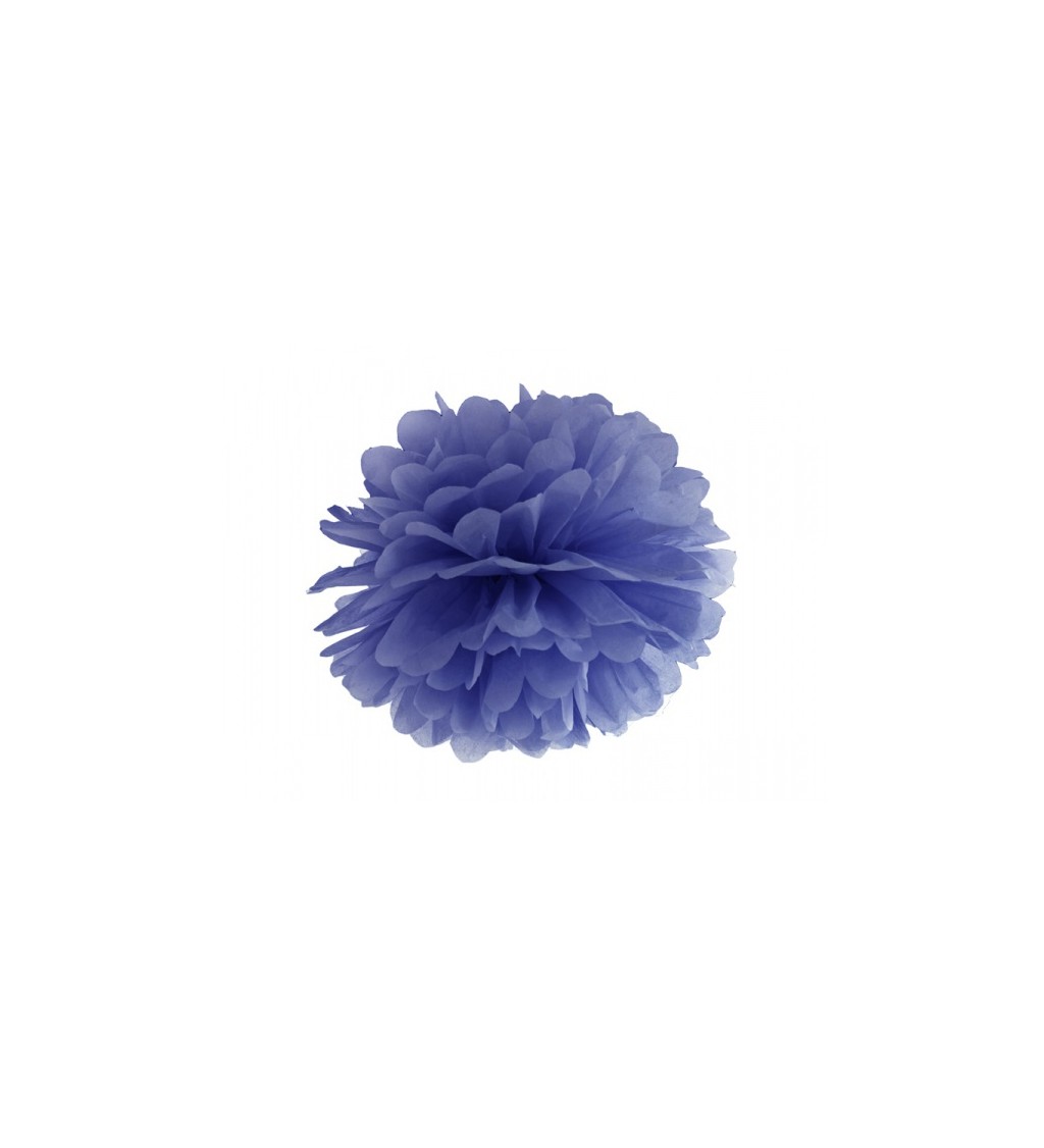 Papírový pompom - tmavě modrý, 35 cm