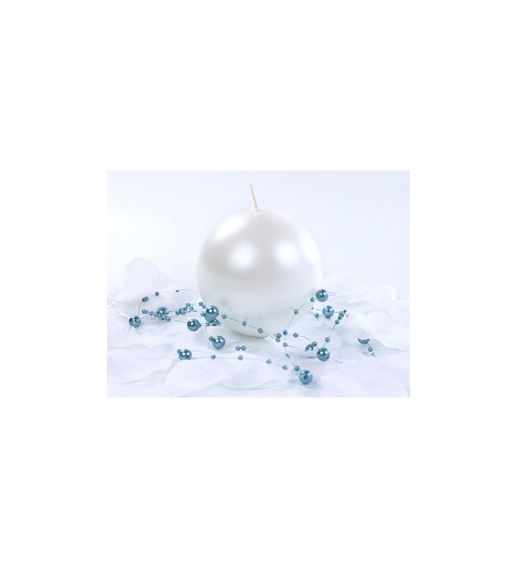 Kulatá svíčka - lesklá perleťová, 8 cm (6 ks)