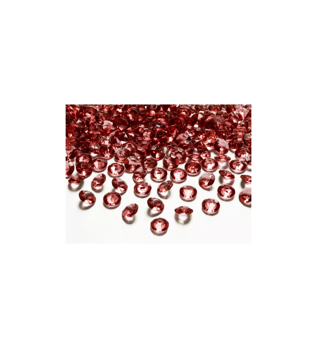 Diamantové konfety - tmavě červená