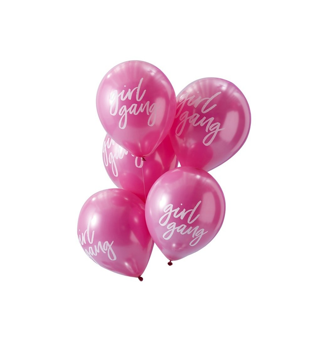 Růžový balónek Girl gang sada