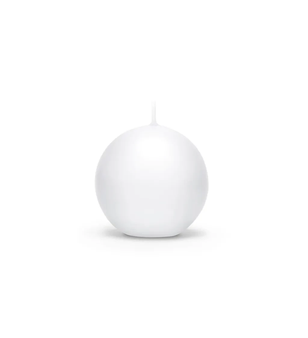 Kulatá svíčka - matná bílá, 6 cm (10 ks)