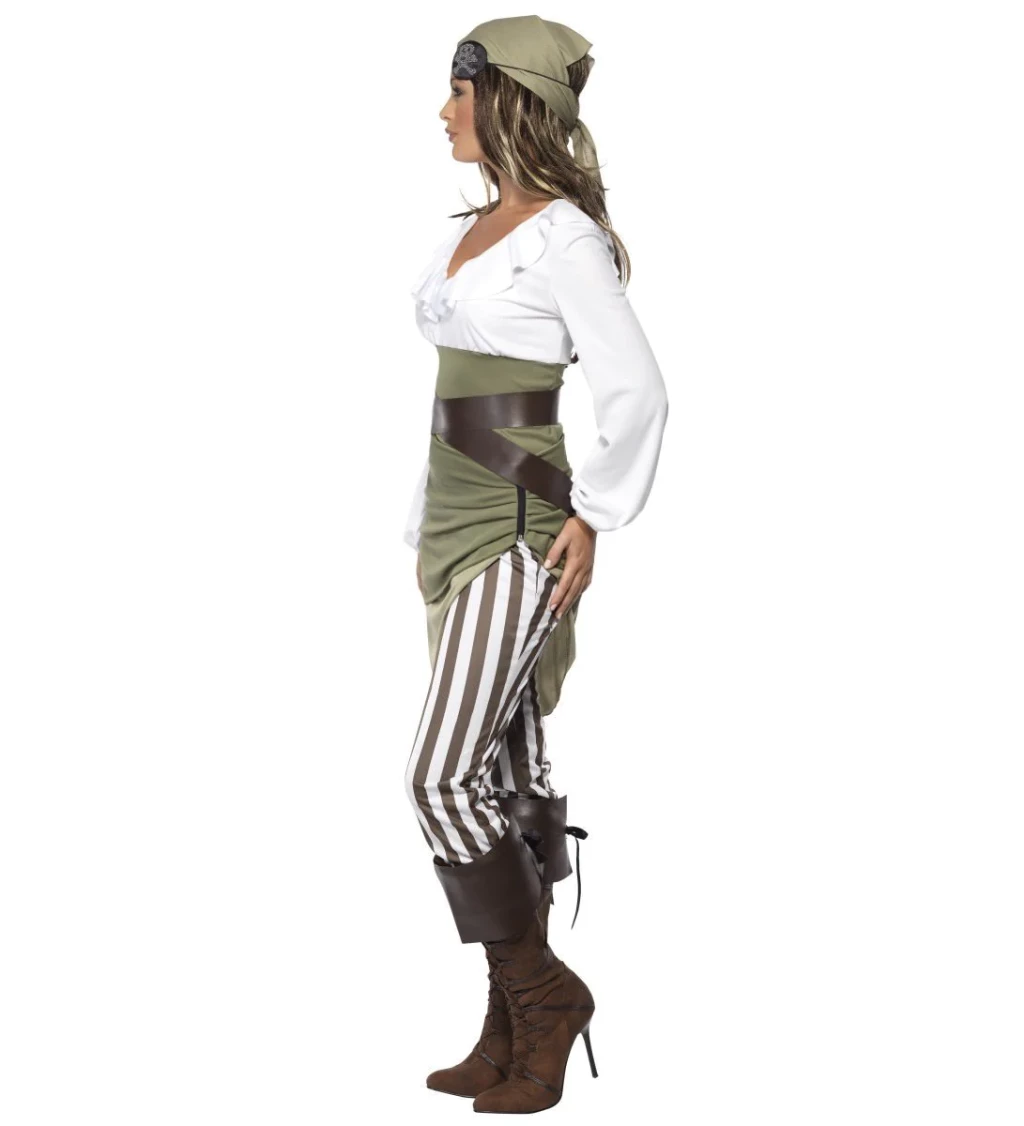 Kostým pro ženy - Pirátka pruhované legíny