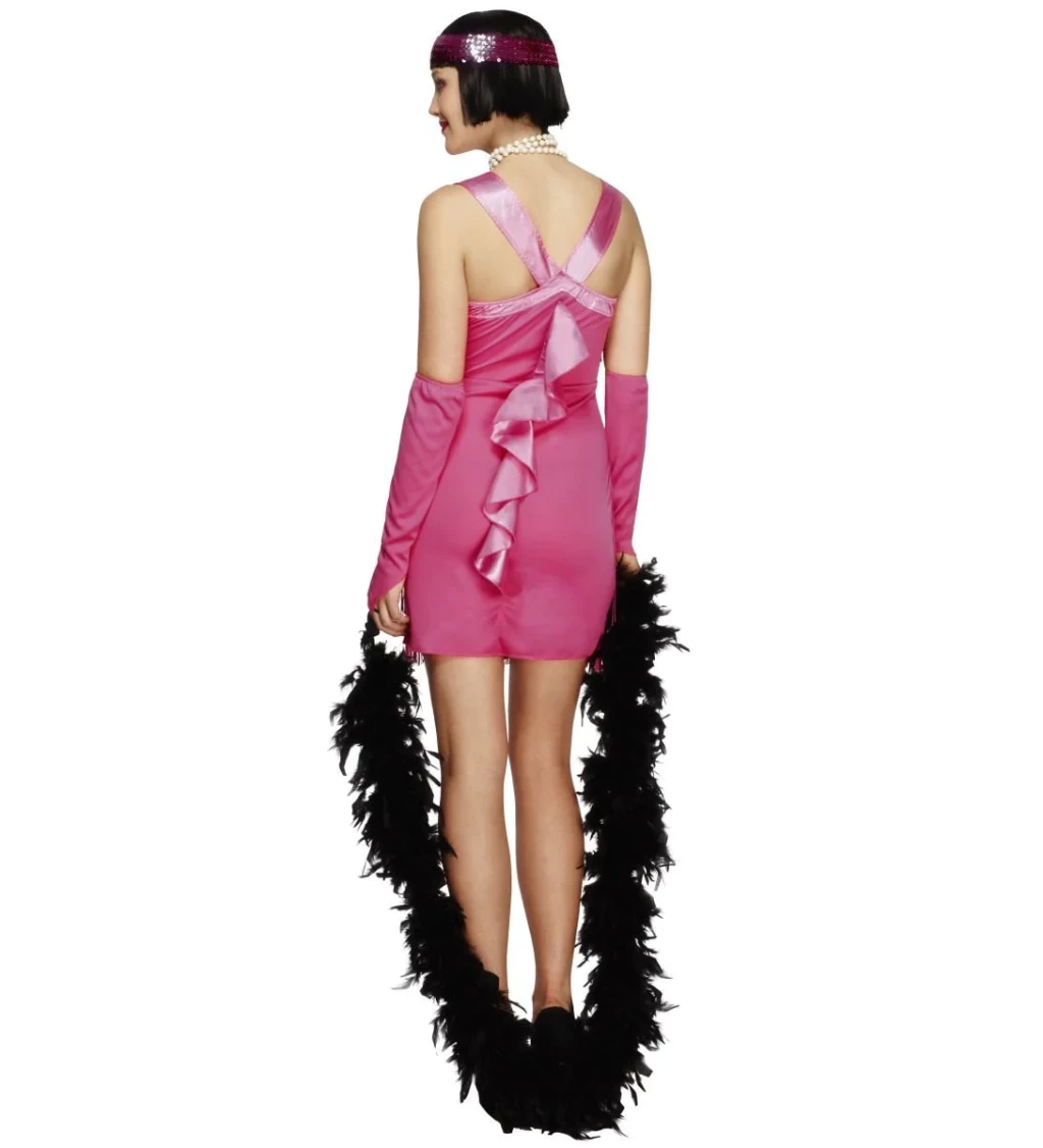 Kostým pro ženy - Sexy Charleston růžové šaty