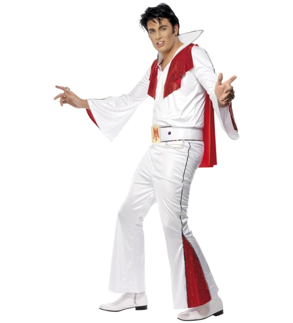 Kostým pro muže - Elvis bílo-červený