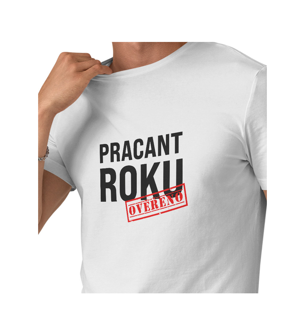 Pánské triko bílé - Pracant roku