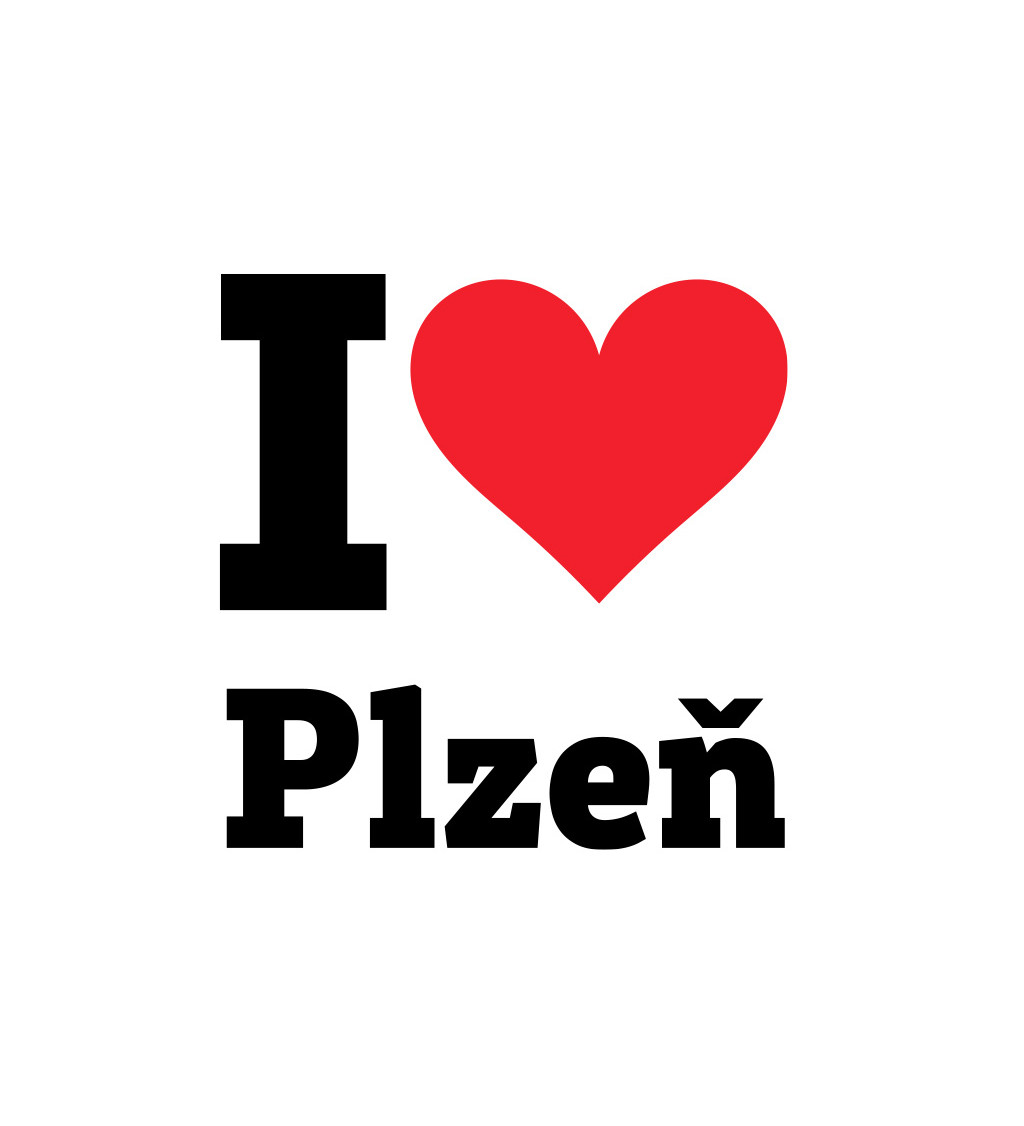 Pánské bílé triko - I love Plzeň