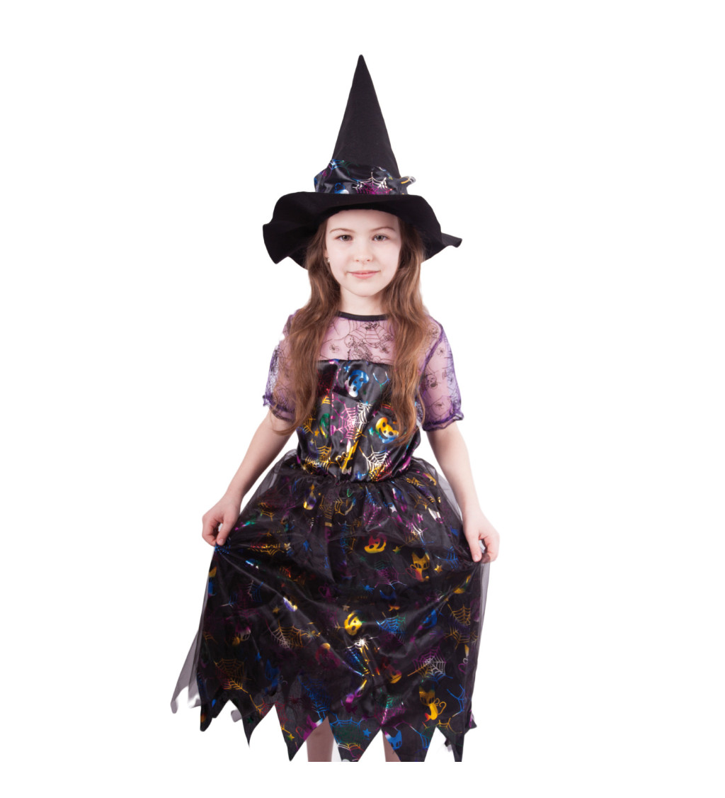 Dětský čarodějnický kostým - barevný set