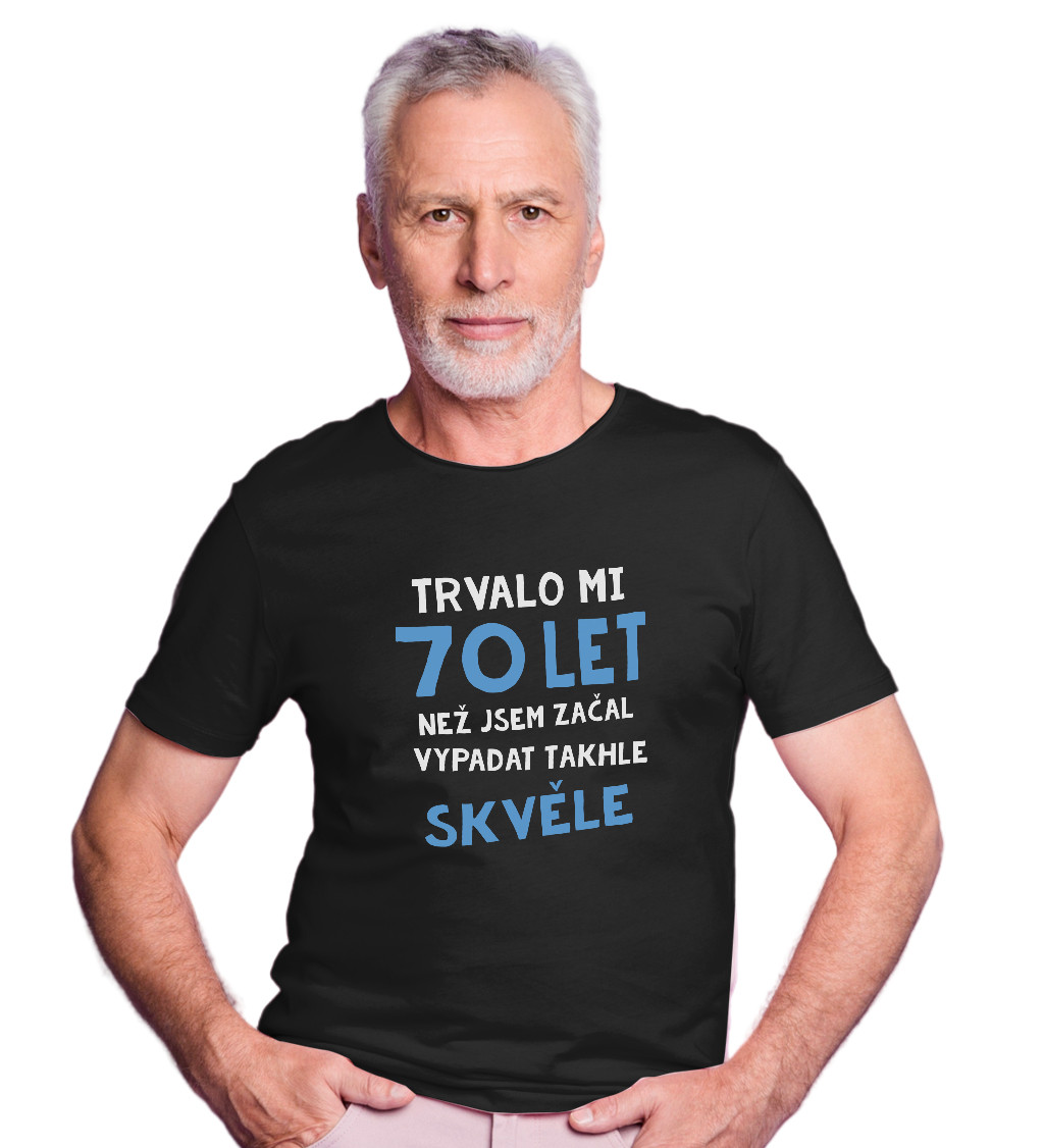 Pánské triko černé - Trvalo mi 70 let