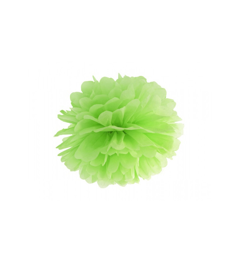 Papírový pompom - jasně zelený, 35 cm