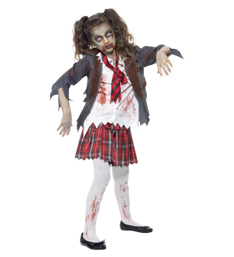 Dětský kostým pro dívky - Zombie školačka