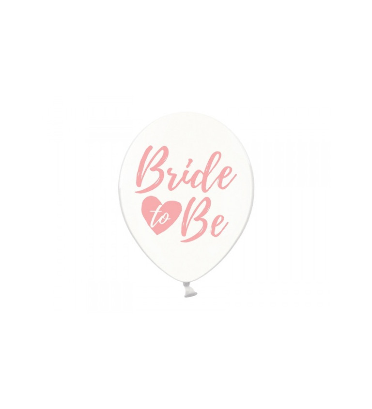 Průhledný balónek s růžovým nápisem Bride to Be 6ks