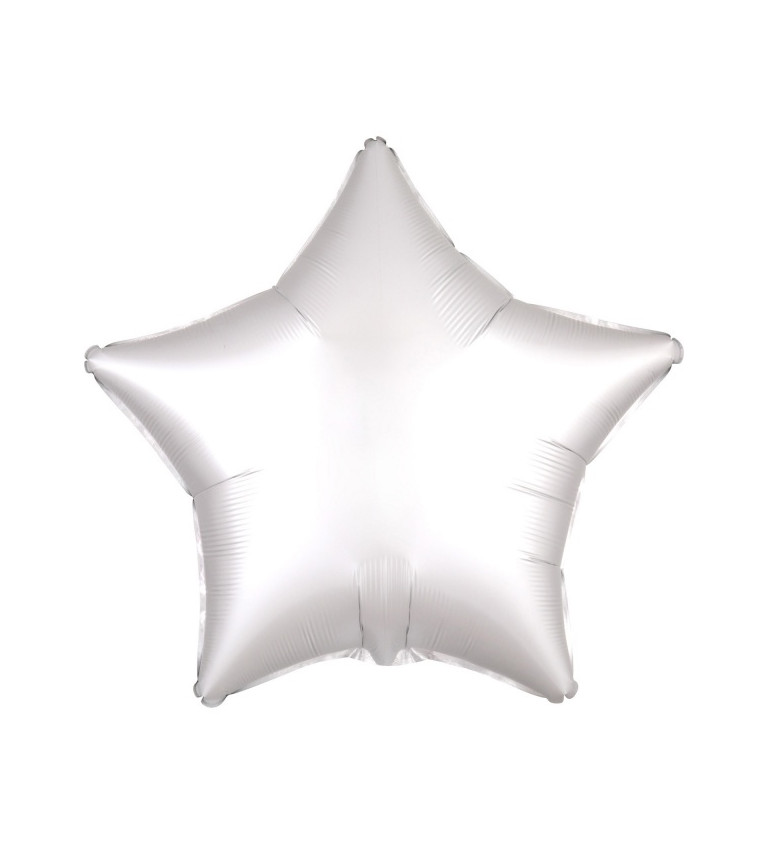 Sametový fóliový balónek Bílá hvězda