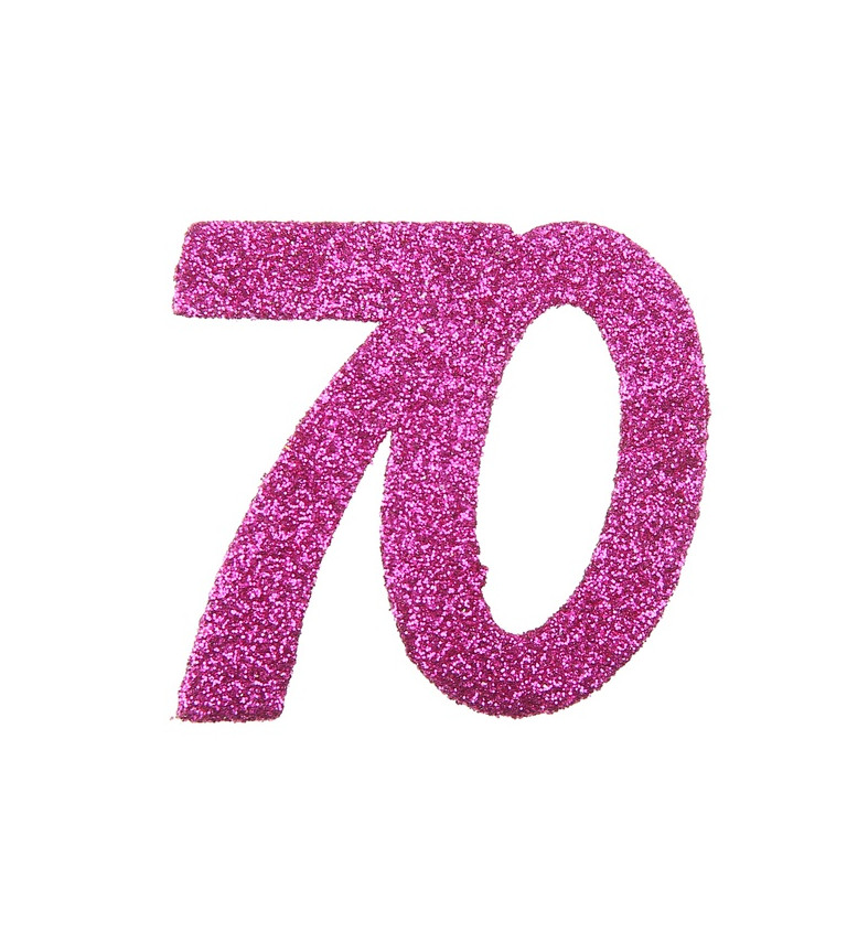 Růžové glitter konfety 70
