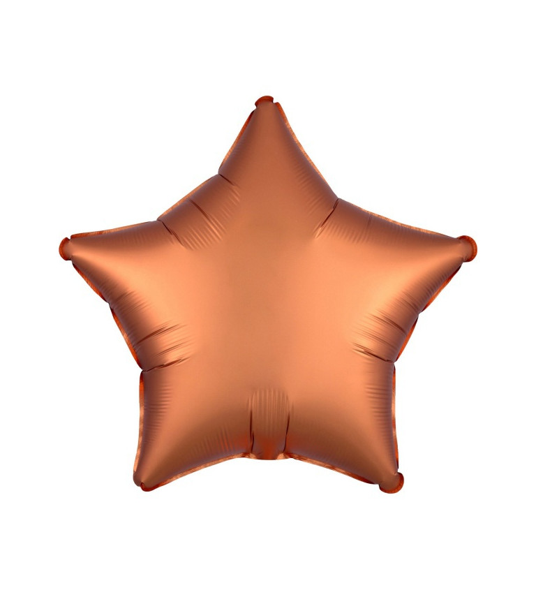 Sametový fóliový balónek Oranžová hvězda