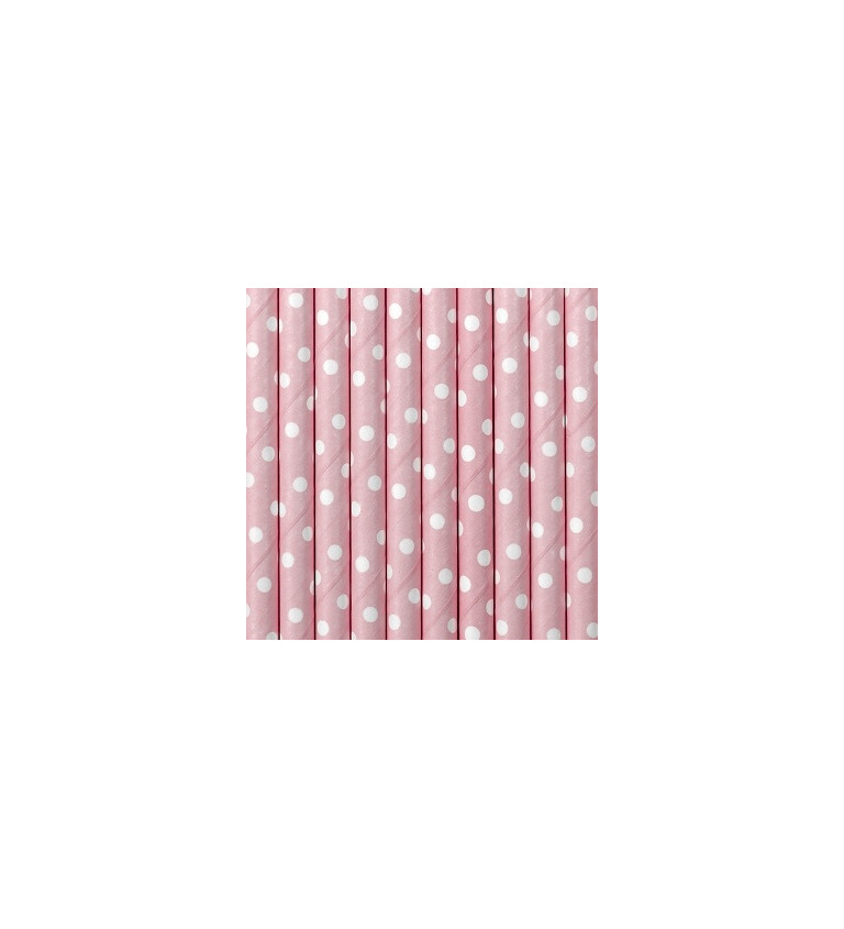 Papírová brčka světle růžová