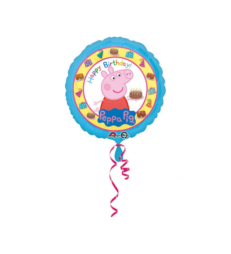 Fóliový narozeninový balónek Prasátko Pepa