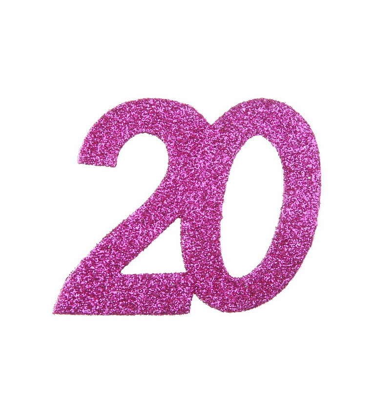 Růžové glitter konfety 20