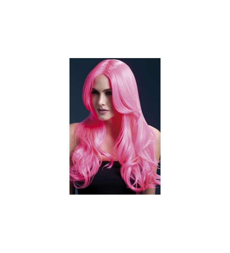 Deluxe Paruka Khloe - neon růžová