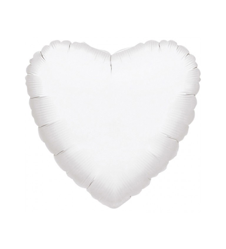 Fóliový balónek ve tvaru bílého srdce