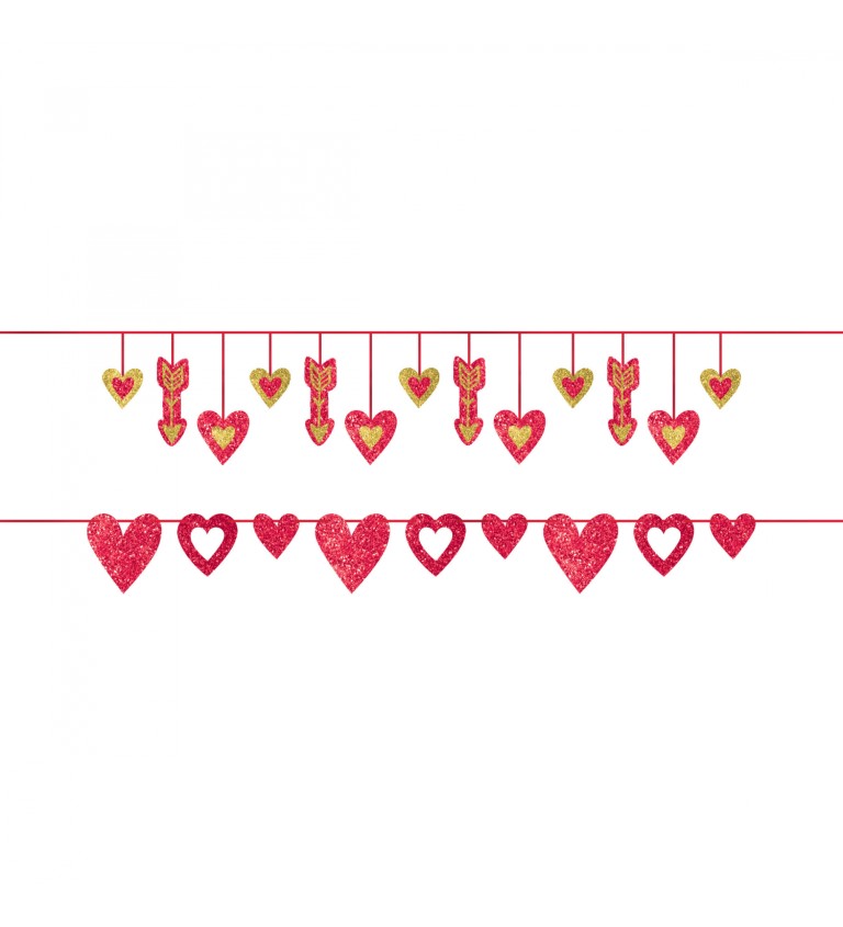 Valentýnská girlanda - Srdce
