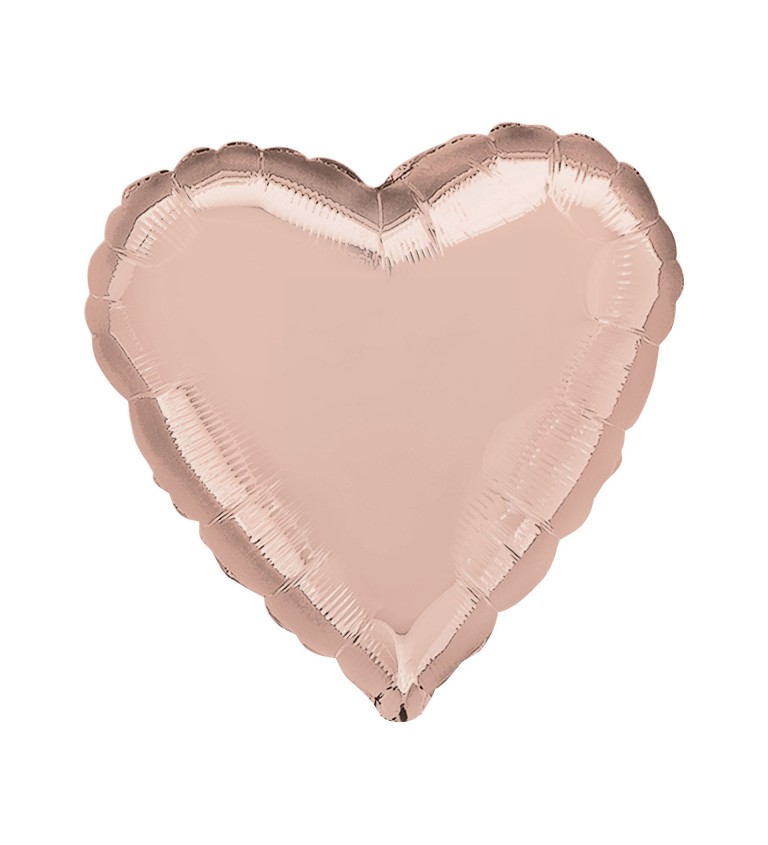 Fóliový balónek růžové zlato srdce