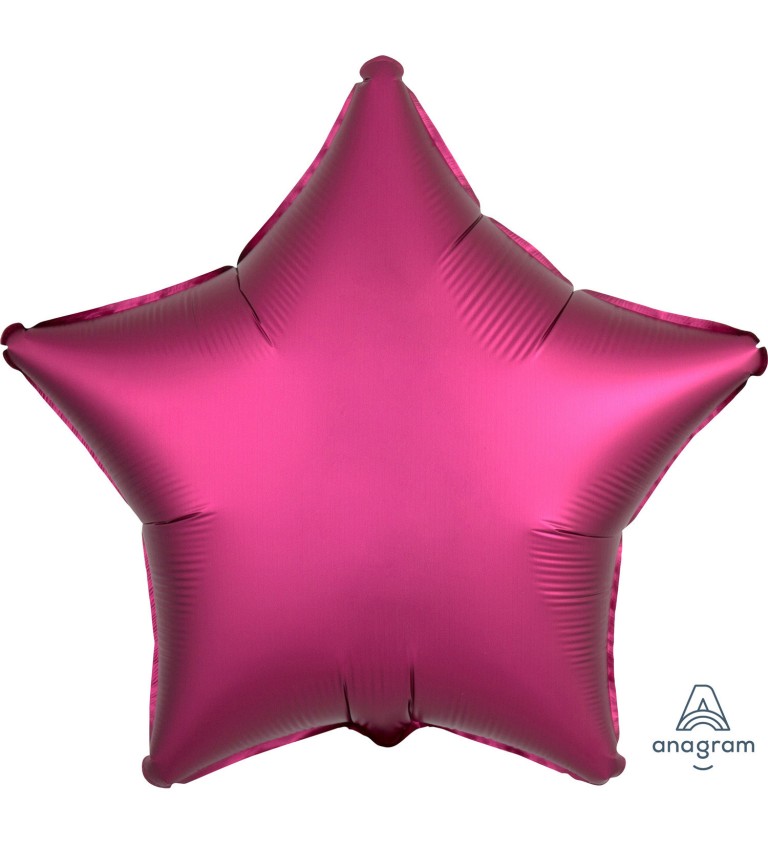 Balonek fóliový - Hvězda tmavě růžová