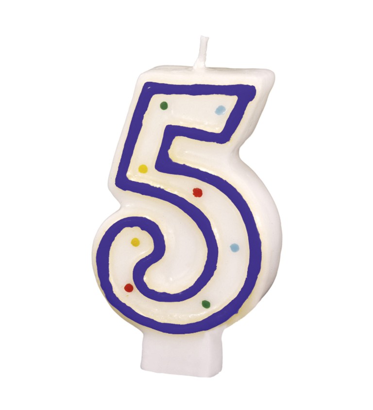 Žlutá narozeninová svíčka " 5 "