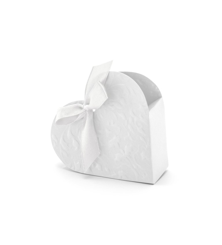 Dárková krabička - Srdce bílé