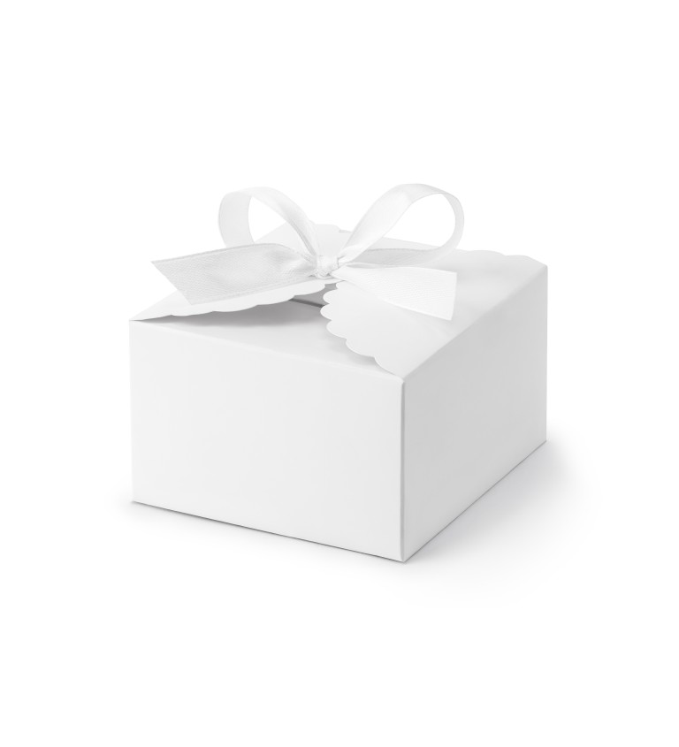 Krabička - zdobený okraj, bílá (10 ks)