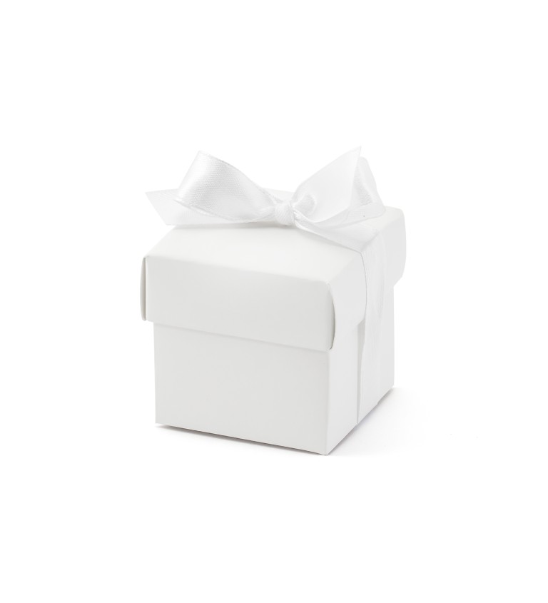 Dárková krabička bílá s mašlí