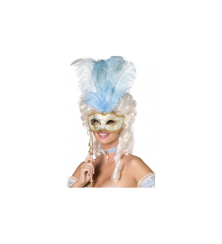 Benátská maska Lady Baroque - modrá