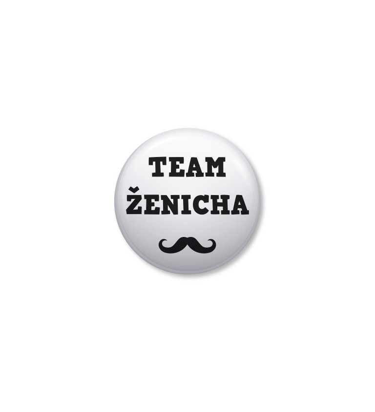 Placka Team Ženicha bílá, knír