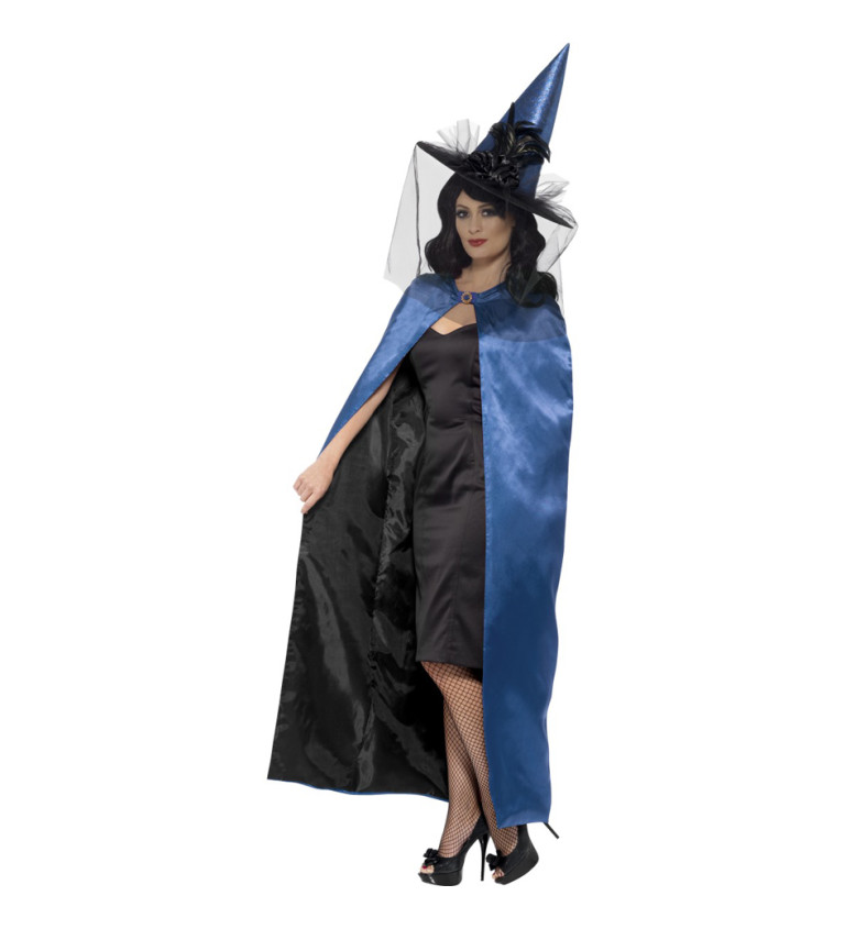 Čarodejnícky plášť deluxe v modré barvě