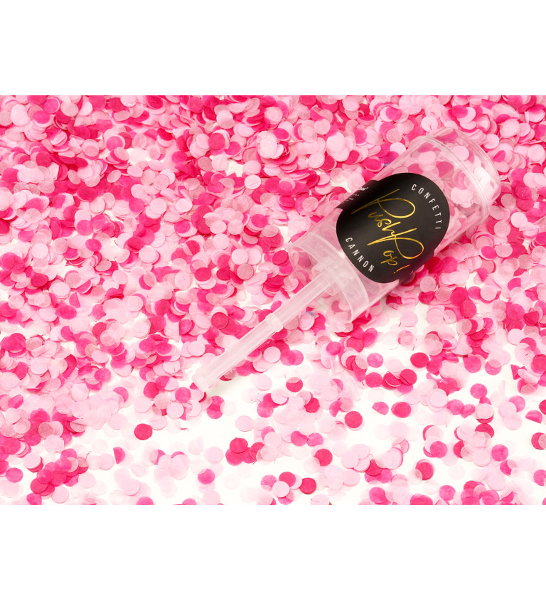 Růžové vystřelovací konfety kolečka