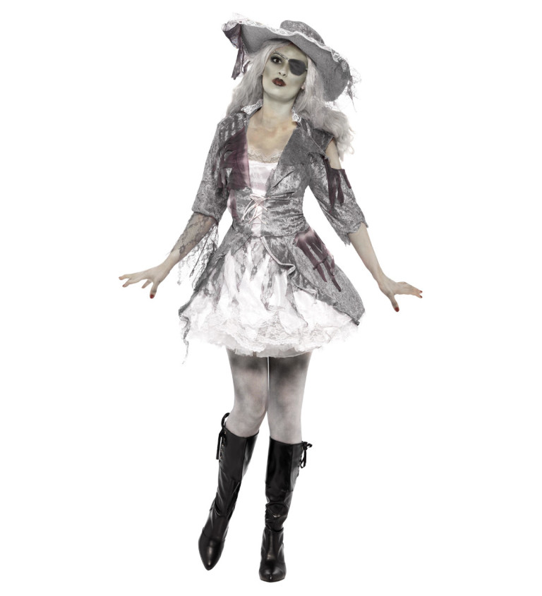 Kostým pro ženy - Zombie pirátka deluxe