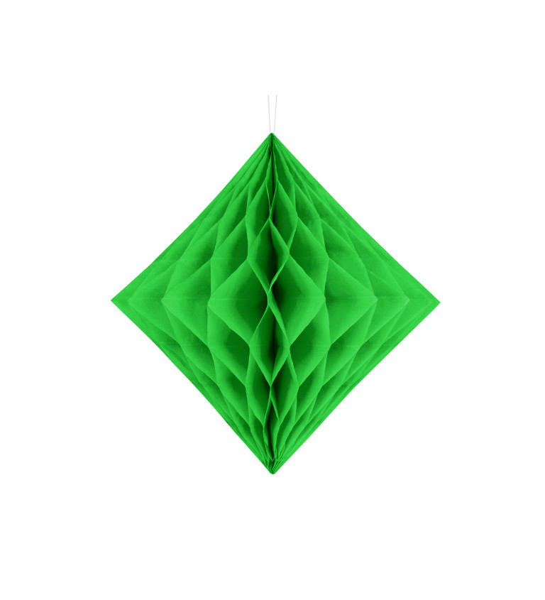 Papírový diamant - světle zelená, 20 cm
