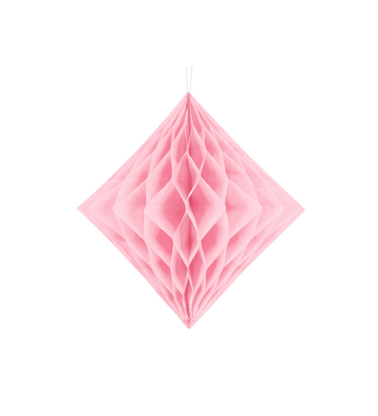 Papírový diamant - světle růžová, 20 cm