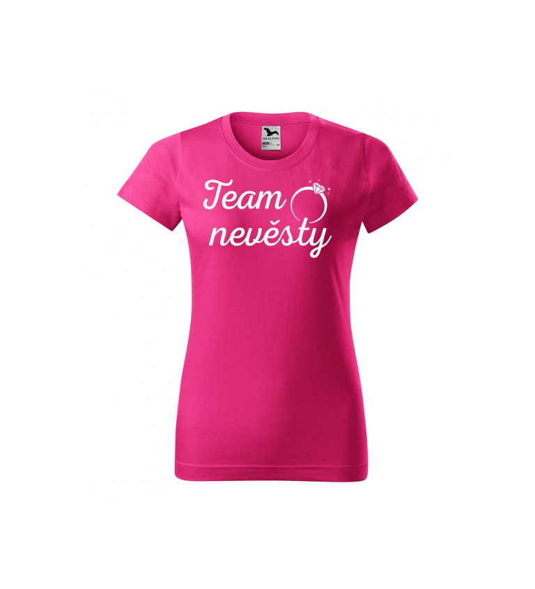 Růžové tričko Team nevěsty - prsten