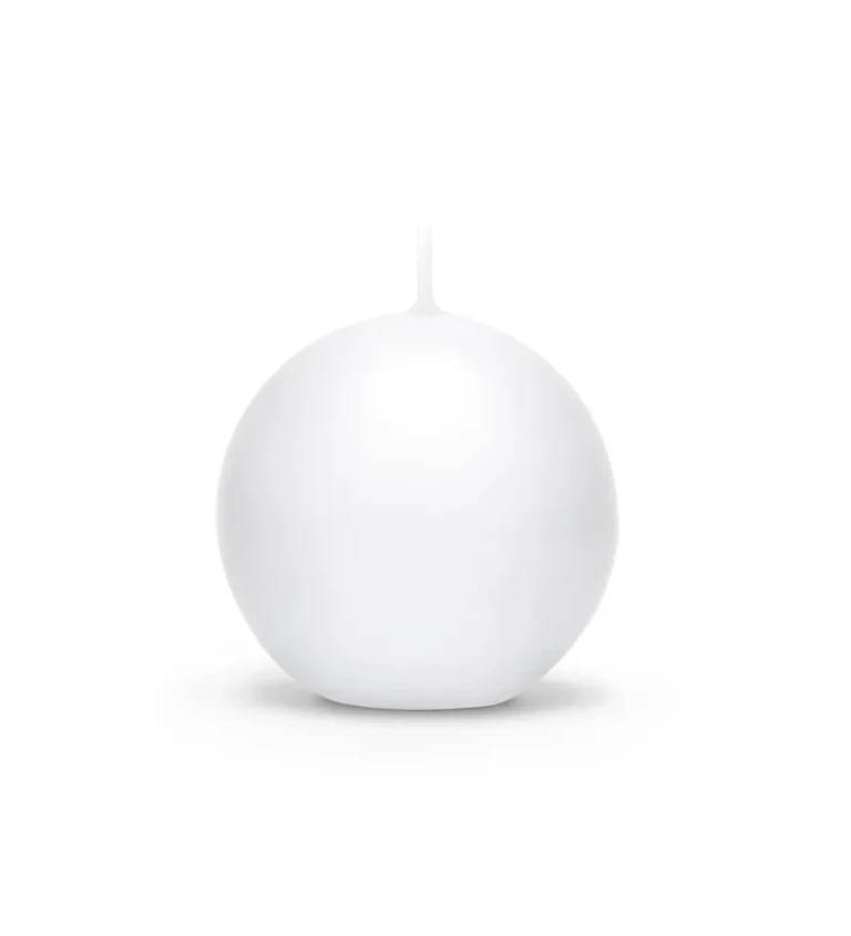 Kulatá svíčka - matná bílá, 6 cm (10 ks)