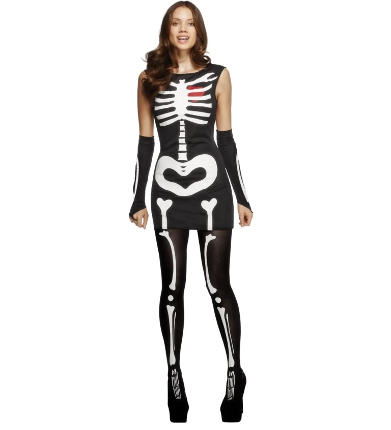 Kostým pro ženy - Sexy kostlivka svítící kosti