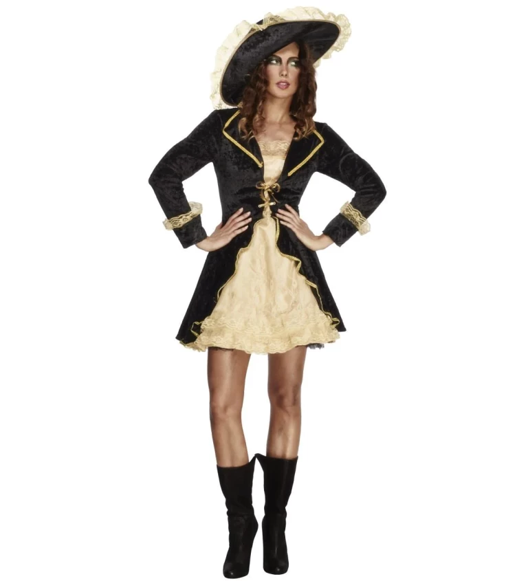 Kostým pro ženy - Pirátka černá deluxe