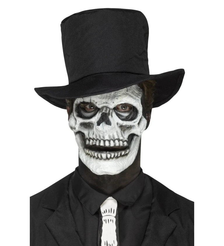 Bílo-černá maska Skeleton latex