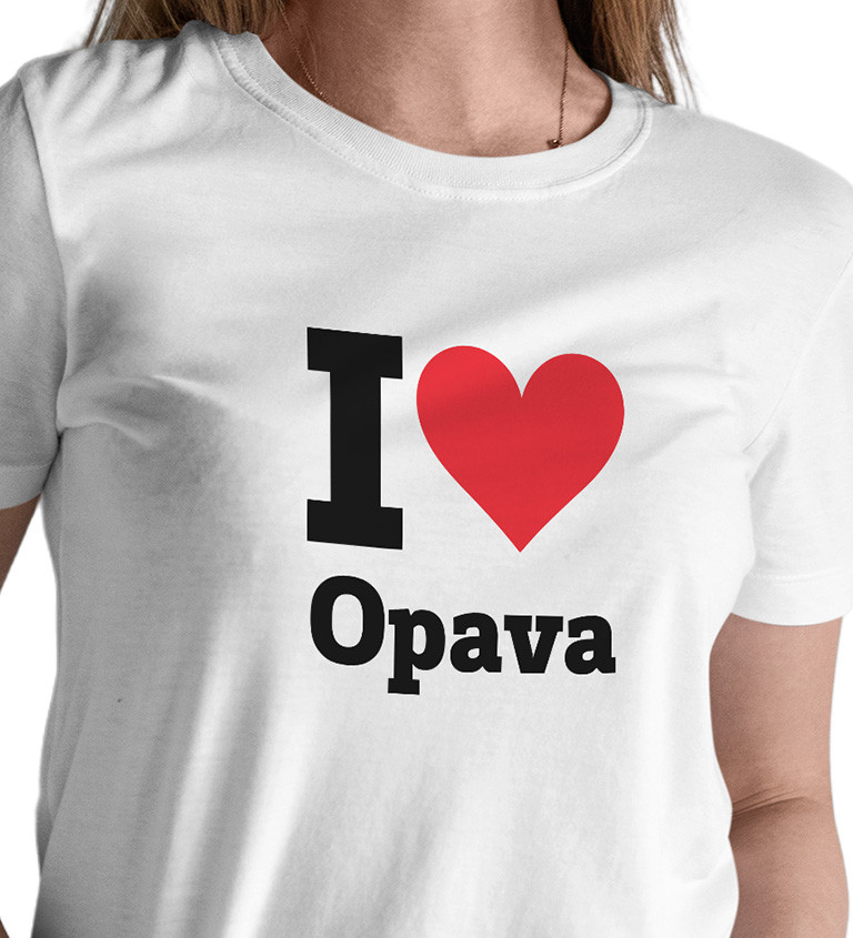 Dámské triko bílé  -I love Opava