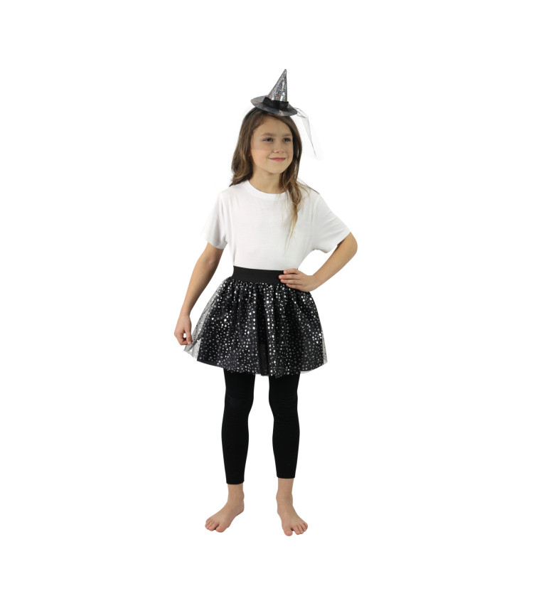 Čelenka a tutu sukně - dětský set - čarodějka