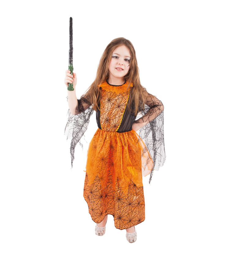Čarodějnické šaty - dětské - oranžové