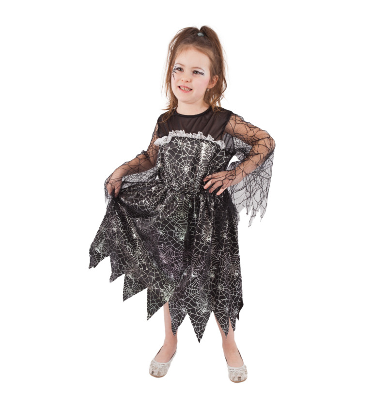 Kostým - dětská čarodějka - pavučiny